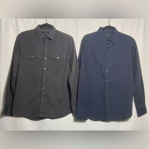 Marc Anthony Charcoal and Navy Button Down Shirts 2 Pack